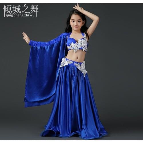 RT015 Belly Dancing Children spandex and silk belly dance dress belly dance