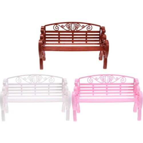Garden Chair Miniature Dollhouse Furniture Accessories Outdoor Chair Park Bench for Barbie House Garden Play House Toys hot sell