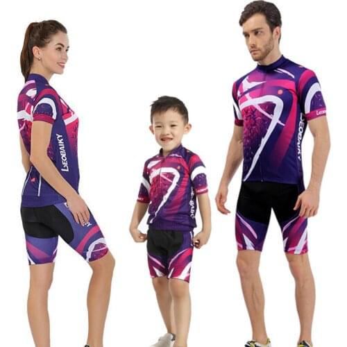 Family 2021 Pro Team Men Bike Jersey Set Short Sleeve Children Mtb Ciclismo Bicycle Clothing Women Sportswear Kids Riding Suits