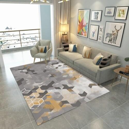 Modern Gold Gray Abstract Carpet Living Room Nordic Style Coffee Table Rug Floor Rug Bedroom Bedside Mat Kitchen Rug Hallway Mat