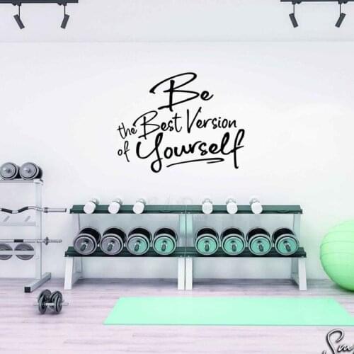 Gym Office Inspirational Quote Wall Sticker Kids Room Be The Best Version Of Youself Wall Decal Fitness Crossfit Sport Vinyl