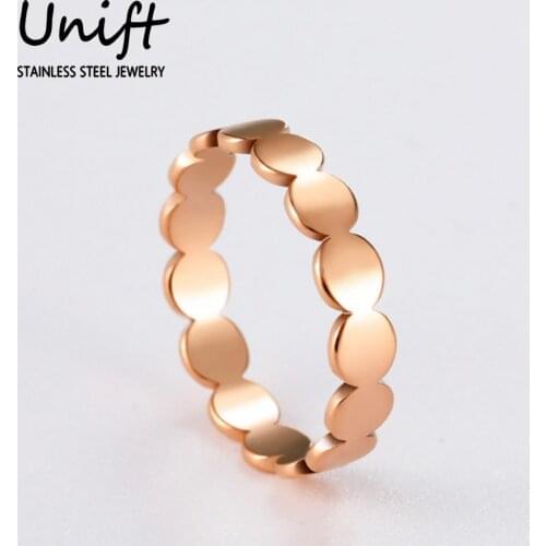 Unift Minimalist Round Rings for Women Stainless Steel Ring Geometric Engagement Jewelry Womens Accessories Party Wedding Band