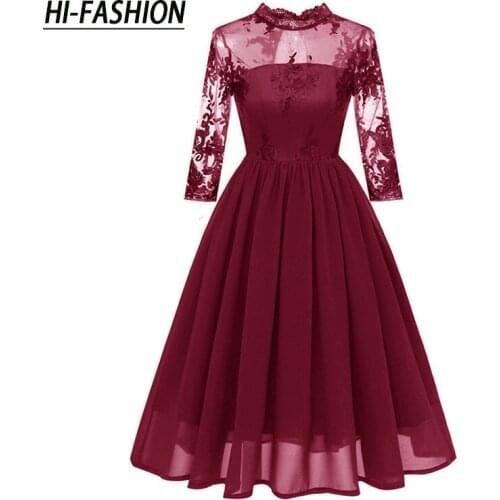 Hi-Fashion Summer Vintage Sexy Lace Women Party Long Dress Elegant Embroidered Hollow Out Chiffon Maxi Dresses Lady Chic Dress