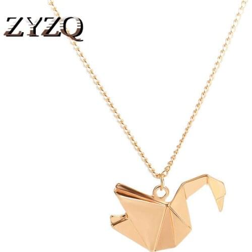 ZYZQ Simple Birthday Gift Necklaces For Besties Lovely Cute Paper Cranes New Years Gift For WOmen Wholesale Gift Gadget Hot