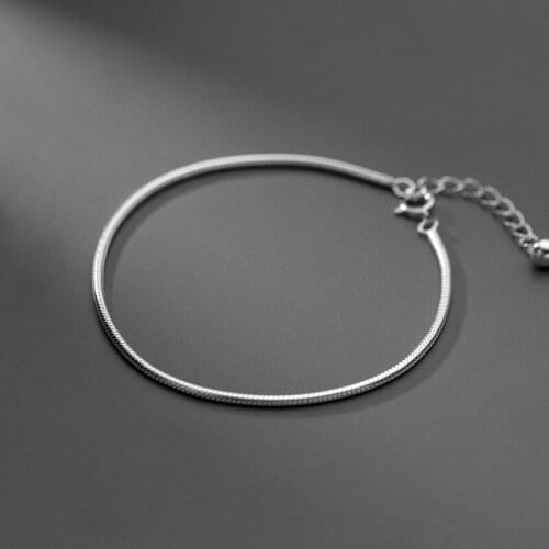 1.4MM Authentic REAL. 925 Sterling Silver Snakebone Wrist chain Bracelet Anklet C-S3855