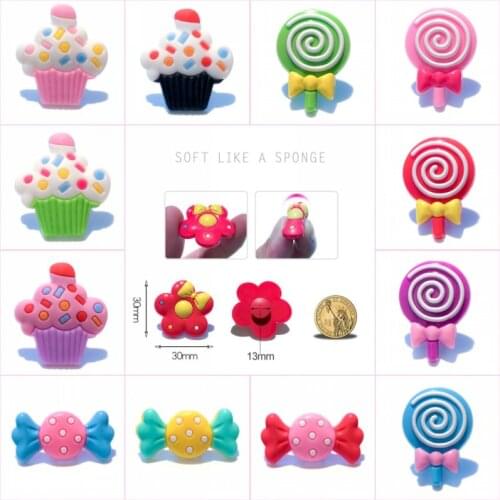 1pcs Candies Ice Cream PVC Shoe Charms Girls Shoe Buckles Accessories Fit Bands Bracelets Croc JIBZ Shoe Decoration Kid Gift