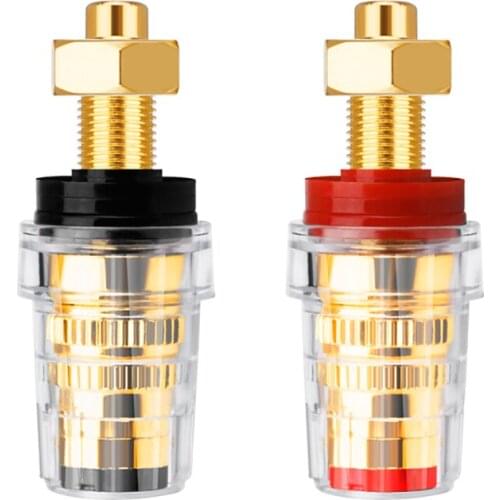 YYAUDIO 20pcs Copper gold plated banana binding post,amplifier crystal ternminal,banana 10pcs+black 10pcs red for hot selling