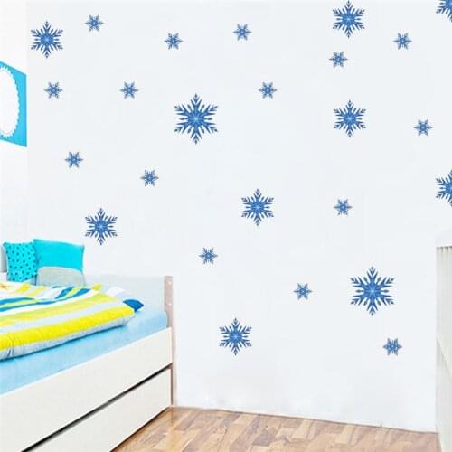 2021 newest snowflakes 20*30cm wall stickers for kids rooms home decor diy disney wall decals art pvc mural art christmas gifts