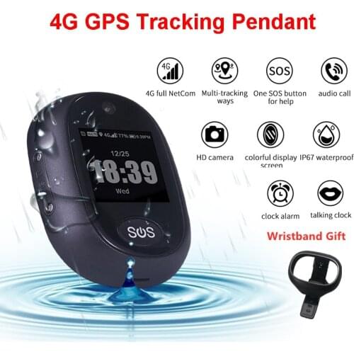 4G LTE Full NetCom Personal GPS Tracker Smart Tracking Pendant Audio Call SOS Help for Elderly Kids IP67 Wristband Freely