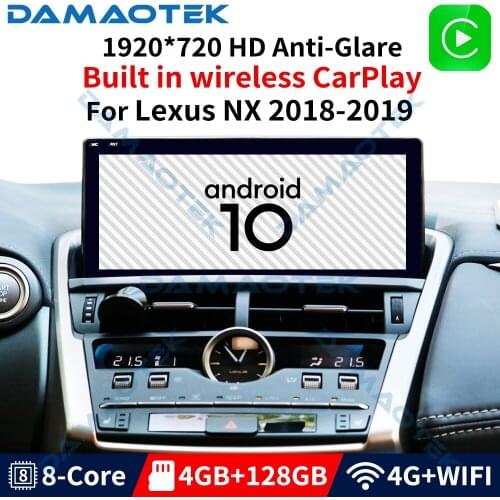 DamaoTek Android 10.0 10.25'' 4+128GB For For Lexus NX 2013-2019 Android car radio multimedia player Car stereo with screen