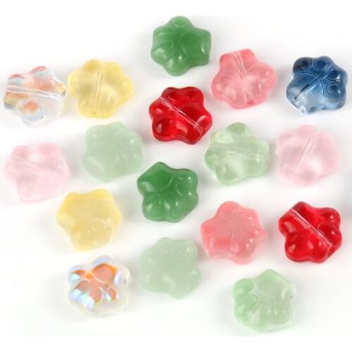 20PC Gradient Color Cat paw Beads Czech Glass Loose Spacer Beads for Jewelry Making Hairpin Handmade Diy Accessories