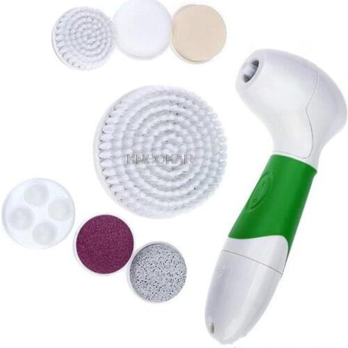 Hanrlver 7 In 1 Electric Wash Face Machine Facial Pore Cleaner Body Cleaning Mini Skin Beauty Brush