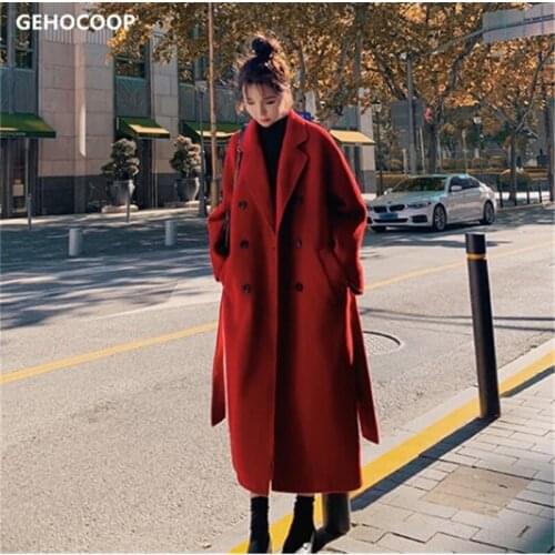 GEHOCOOP Women's Coats With A Belt