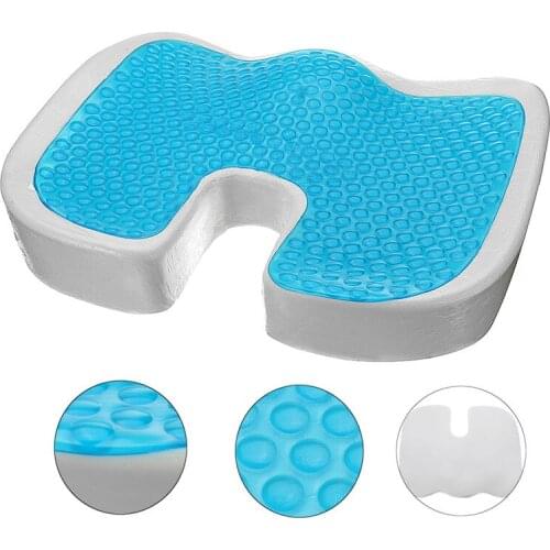 Gel Memory Foam Seat Cushion U Type Cooling Effect Orthopedic Coccyx Sciatica Tailbone Relief for Office Home