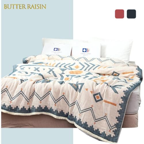 Cotton Throw Blanket For Bed Travel Sofa Bedding Cover Bedspread for Adults Child Geometric Print Thick Gauze Soft Warm Blankets