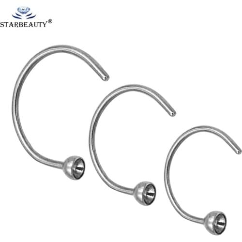 Wholesales 10Pcs/Lot 316L Surgical Steel Nose Rings Stud Part without Zircon 0.8*6/8/10mm Nose Earring Jewelry Piercing