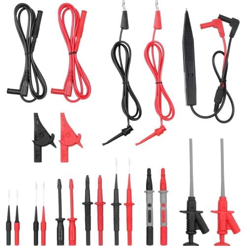 KKmoon 21pcs Test Lead Probe Kit Test Probes for Multimeter with Replaceable Probes Pins Multifunctional Accessories Kit