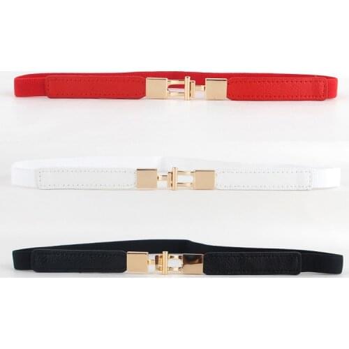 Red Thin Waistbands womens elastic waistband black fashion dress decorate belt white small cummerbunds cute design girl gifts