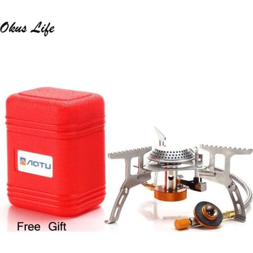Mini 3500W Camping Stove Folding Outdoor Backpack Stove Durable & Portable Burner with Carrying Case with Convenient Piezo Lgni