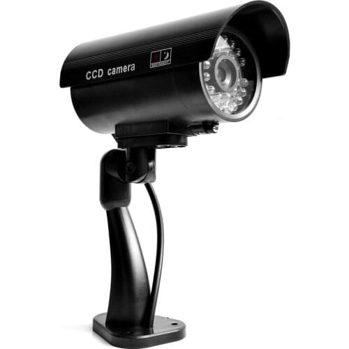 Simulation Fake Camera Solar Power Dummy Camera Waterproof Outdoor Security CCTV Surveillance Dummy Camera Bullet With LED Light