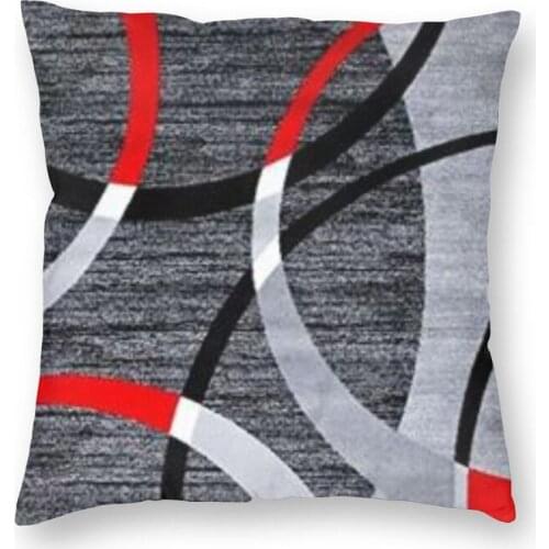Modern Abstract Gray Red Swirls Cushion Cover 40x40 Home Decor Print Geometric Pattern Throw Pillow Case for Sofa Double Side