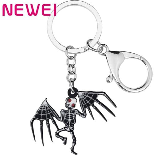 NEWEI Halloween Acrylic Horror Skeleton Skull Demon Bat Earrings Trendy Drop Dangle Gifts Jewelry For Women Girls Teens