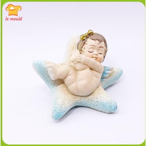 New Sea Angel Doll Baking Cake Decoration Silicone Mold Starfish Baby Silicone Mould