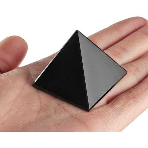 NEW Obsidian Pyramid Natural Polished Surface Black Crystal Reiki Energy Stone Mineral Specimen Pyramid Ornaments Desktop Decor