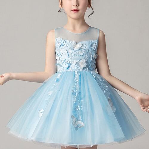 Girls‘ Dress Wedding Party Clothes Flower Casual Gown Princess Summer Girls Costumes Frock Dress Childrens Tutu Short Dress1713