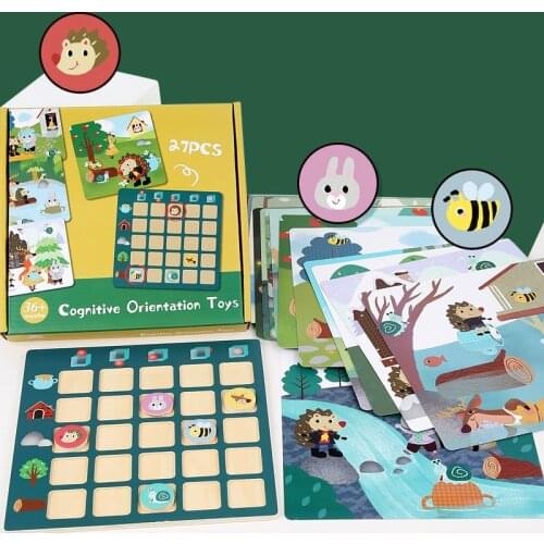 Logical Thinking Space Training Orientation Game Children Wooden Toys Wooden Building Blocks Children Early Education