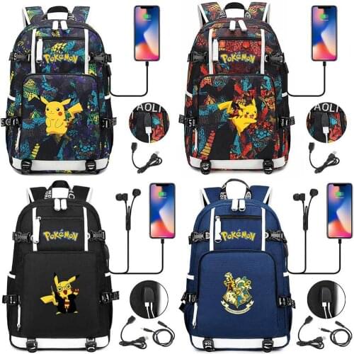 Anime Backpack School Anime Pokemon Go Game Pikachu Boys Girls Fashion Backpacks Laptop Large Capacity Schoolbag Travel Bag