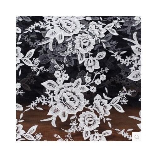 Net bottom water soluble lace black embroidery fabric milk silk dress dress DIY handmade clothing fabric