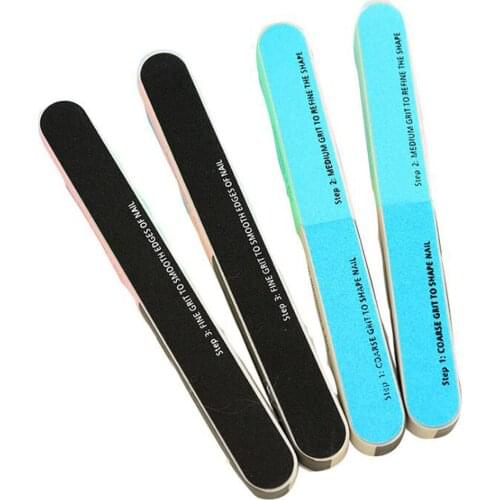 3pcs/pack Six-sided Polished Nail File Manicure Grinding Strip With Rough And Smooth Sanding Surface Nail Art Tool Accessories