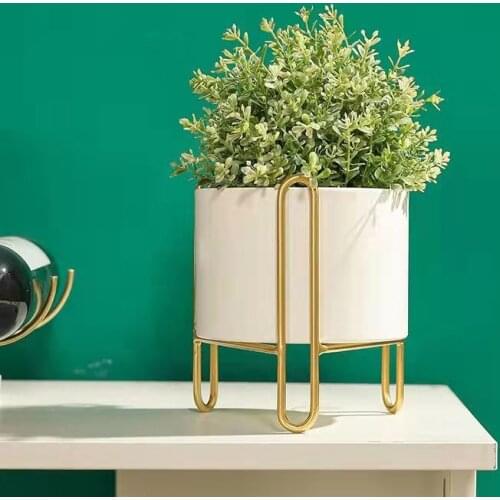 Wrought Iron Vase Flower Stand Flowerpot Holder Pot Culture Container for Home Indoor Outdoor Decoration