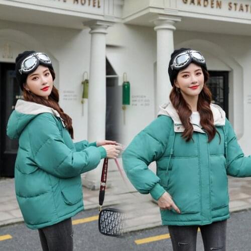 Women Winter Jacket Loose Parkas Patchwork Thickening Warm Coat Hooded Female Down Cotton-padded Short Jacket Coat