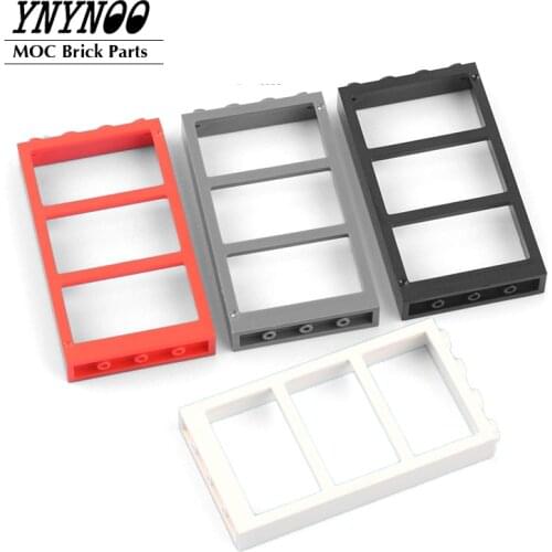 10Pcs/lot Window and Doors Series Parts 57894 Window 1x4x6 Frame with 3 Panes MOC Building Blocks Bricks DIY Toys fit for 57895