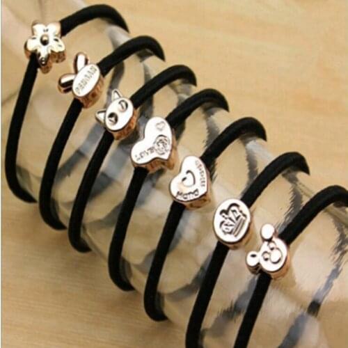 10PCS/Lot Hair Rope For Women Black Elastic Rubber Band Ponytail Holder Hairband