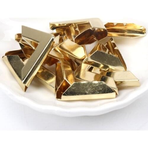 20Pcs Golden Metal Book Corner Trilateral Albums Menus Folders Box Corner Protectors For Decor 30x30x6mm