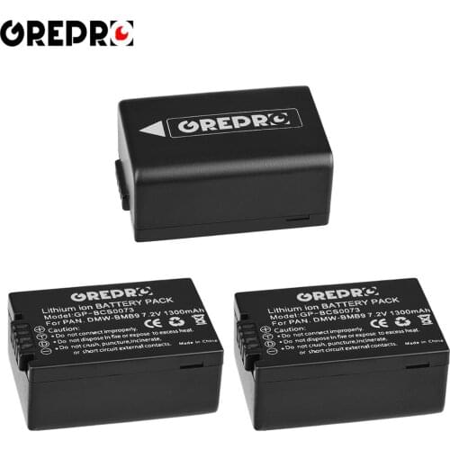 3Pcs 1300mAh DMW-BMB9 DMW-BMB9E DMW BMB9 Battery for Panasonic Lumix DMC FZ40K FZ45K FZ47K FZ48K FZ60 FZ70 FZ100 FZ150 V-Lux2