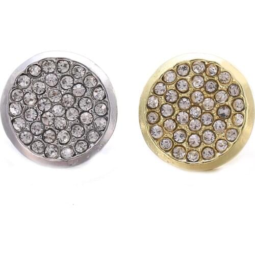 5pcs/lot New Snap Button Jewelry Gold Silver Round Metal 20mm 18mm Snap Buttons Fit Silver Leather Snap Bracelet Bangles