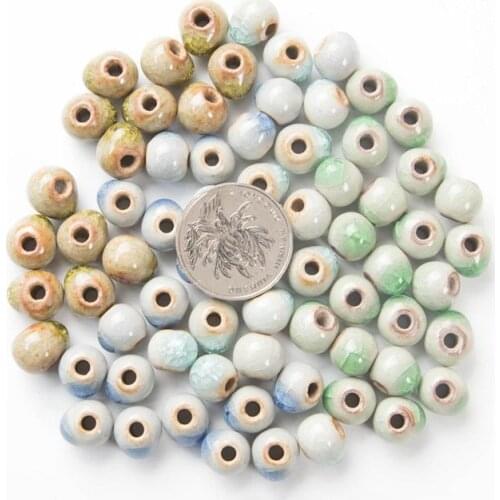 50 PCS 10mm Water Drop Ceramic Beads 3mm Hole DIY Spacer Beads For Earrings Necklace Bracelet Accessories DIY Jewelry Making