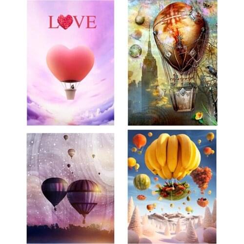 DIY 5D diamond painting Scenic hot air balloon round diamond embroidery picture home decoration Cross-stitch festival present
