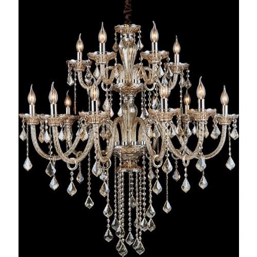 Bar Cloth shop retro Crystal lamp chandelier Led lamparas E14 15-18 heads Home Lighting living room vintage Traditional lustre