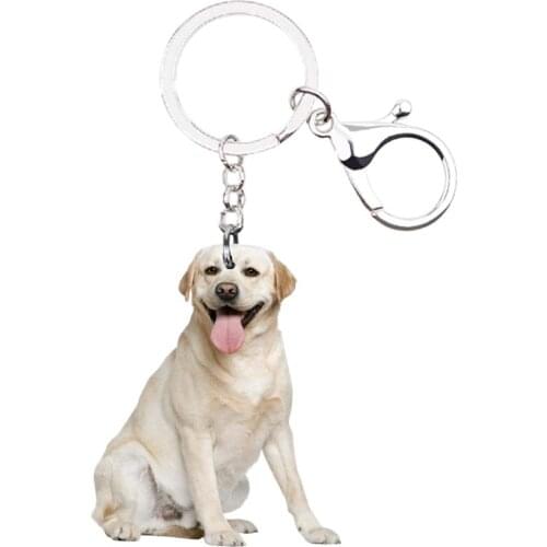 Keychain Labrador retriever Dog Flat Animal NOT 3D Lobster clasp keyring lucky bag charms Friendship Gift for womens mens Hot