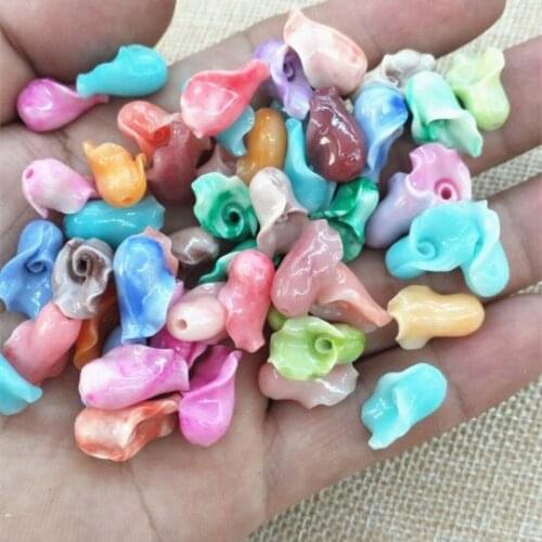 15pcs new flower beads 10x16mm middle hole drilled top beads accessories and jewelry findings for women bracelets makings