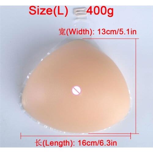 C Cup 400g/pcs Portable Hook Type Artificial Boobs Silicone Breast Augmentation Mastectomy Silicone Breast Form Triangle
