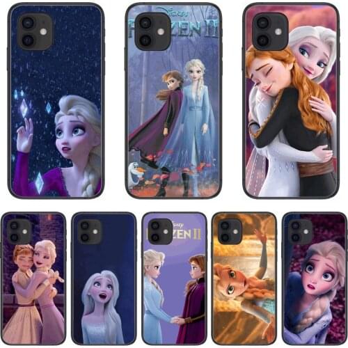 Frozen Style Phone Case cover For iphone 12 pro max 11 8 7 6 s XR PLUS X XS SE 2020 mini black cell shell