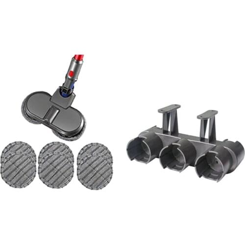 Vacuum Cleaner Attachments Holder Storage Rack Set for Dyson V6 V7 V8 V10 & Electric Mopping Brush + Cleaning Cloth
