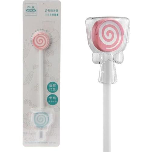 Lollipop Baby Tongue Cleaning Brush Child Tongue Scraper Cleaner Baby Care Christmas Baby Kids Gift