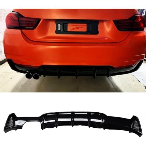 Loyalty for 2014-2019 BMW 4 Series F32 Rear Diffuser Lip Splitter Spoiler Gloss Black ABS+PP Plastic Car Accessories